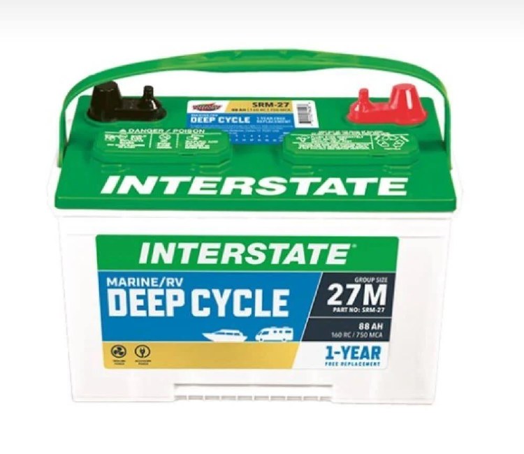 BATTERY, 12V, 675 CCA, 845 MCA, DEEP CYCLE, MARINE/RV