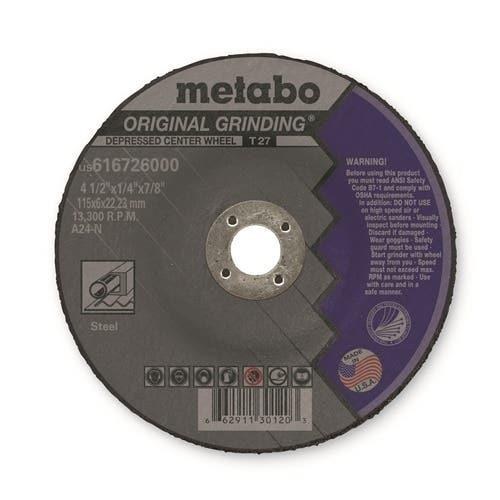 GRINDING WHEEL, 4-1/2" X 1/4" X 7/8", METAL, STAINLESS -EACH