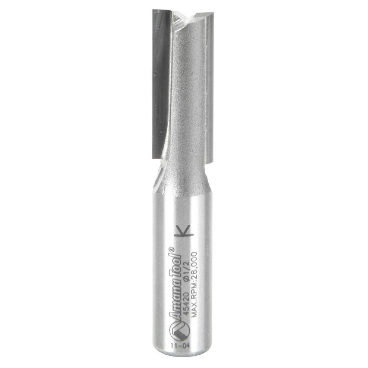 ROUTER BIT, 1/2", STRAIGHT PLUNGE - SHALLOW, 1/2" SHANK, 2 FLUTE