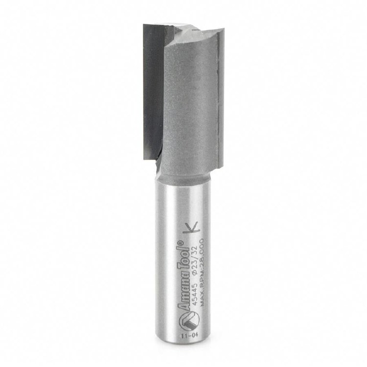 ROUTER BIT, 23/32", STRAIGHT PLUNGE, 1/2" SHANK, 2 FLUTE