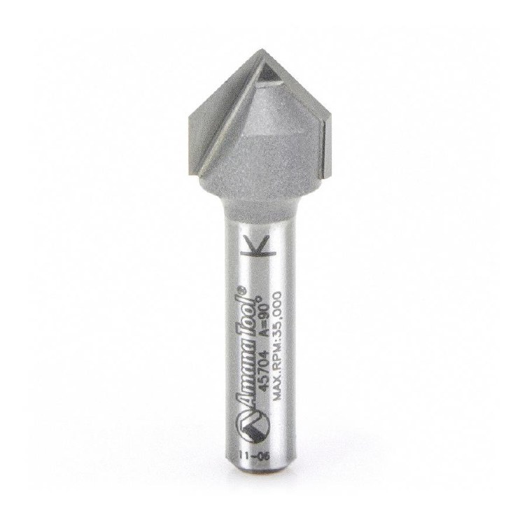 ROUTER BIT, 90 DEGREE, 1/2" V GROOVE