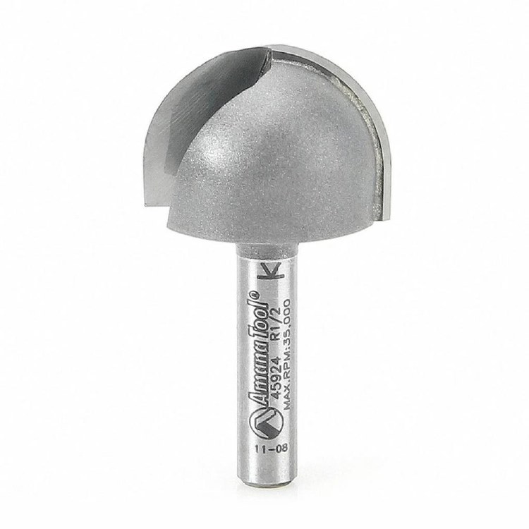 ROUTER BIT, 1/2"R, CORE BOX, 2 FLUTE