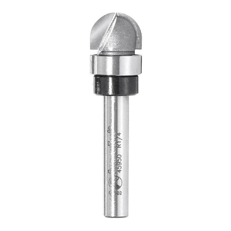 ROUTER BIT, 1/4" R, CORE BOX, WITH UPPER BEARING