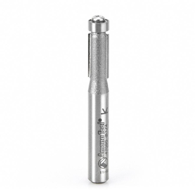 ROUTER BIT, 1/4", 2-FLUTE, FLUSH TRIM - SHALLOW, WITH BALL BEARING
