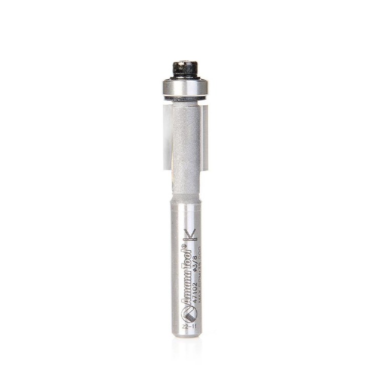 ROUTER BIT, 3/8", 2-FLUTE, FLUSH TRIM-SHALLOW, WITH BALL BEARING