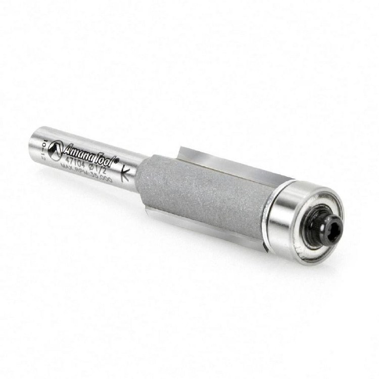 ROUTER BIT, 1/2", FLUSH TRIM - DEEP, 2 FLUTE, WITH BALL BEARING