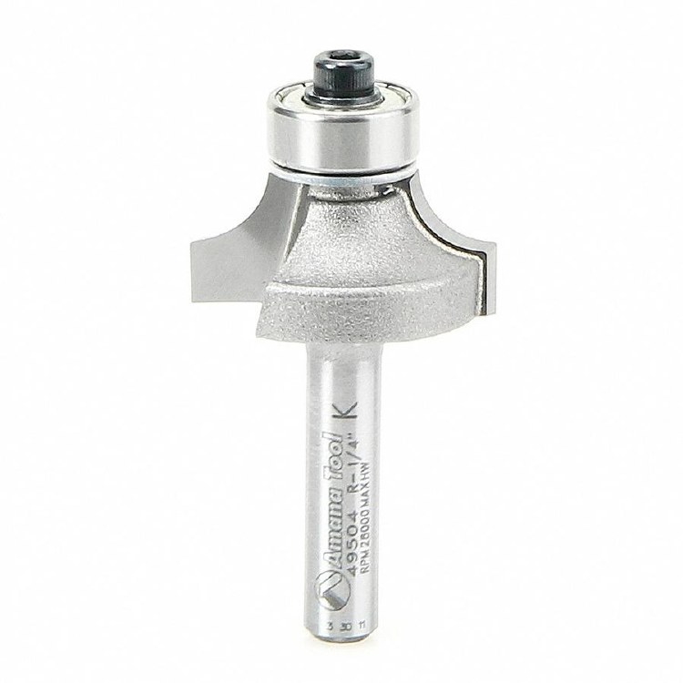 ROUTER BIT, 1/4" R, CORNER ROUND, 2-FLUTE