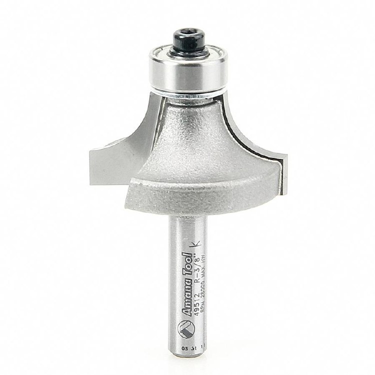 ROUTER BIT, 3/8" R, CORNER ROUND, 2 FLUTE