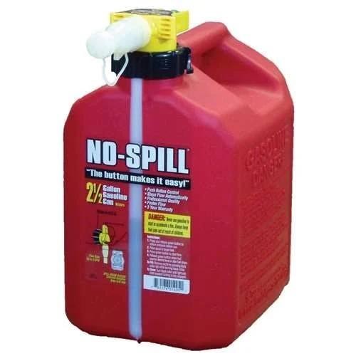 GAS CAN, 2.5 GAL, PLASTIC, NO SPILL