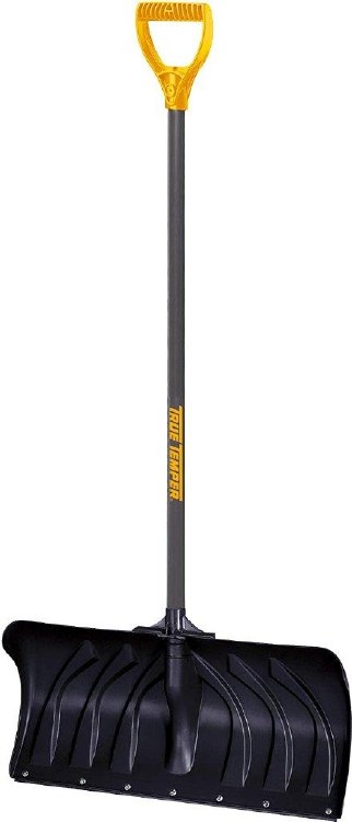 SNOW SHOVEL, 24" PUSHER, POLY W/ WEAR STRIP, ARCTIC BLAST