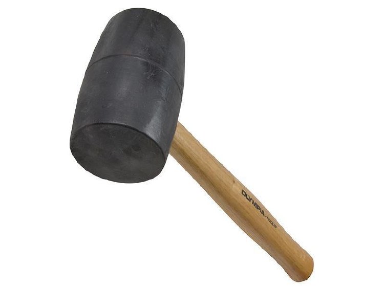MALLET, RUBBER, 24OZ, WOOD HANDLE.