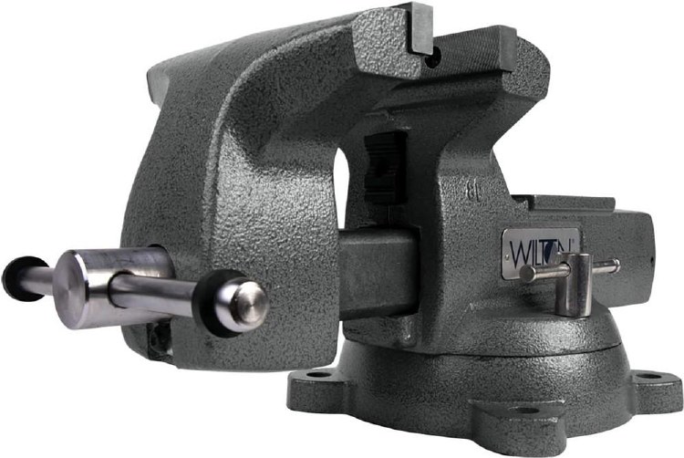 VISE, MECHANICS, 748A. 8" JAW WIDTH, 8-1/4" OPENING, 4-3/4" THROAT DEPTH.