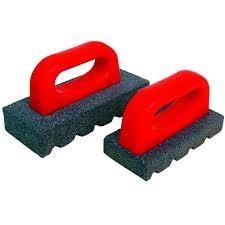 RUB BRICK, 20 GRIT,FLUTED, 6" X 3" X 1-1/2", W/ HANDLE