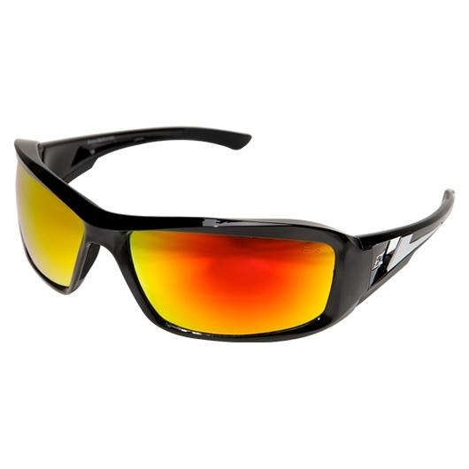 SAFETY GLASSES, BRAZEAU,  BLACK FRAME, RED MIRROR