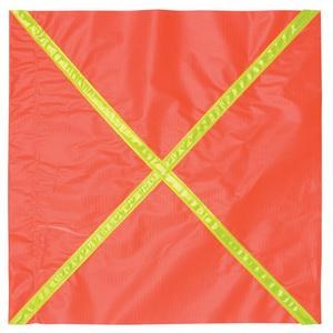 FLAG, VINYL, 18", REFLECTIVE-ORANGE-LIME, W/ 27" HANDLE