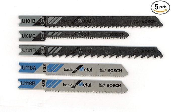 BLADE, JIG SAW,5 BLADE ASSORTMENT- 5-24 TOOTH, FOR WOOD & METAL -U SHANK