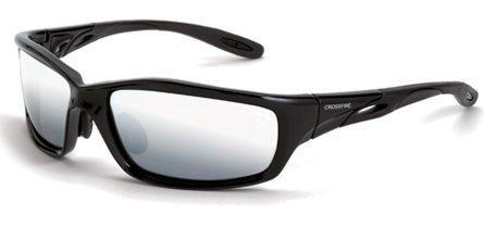SAFETY GLASSES, INFINITY, SHNY BLACK FRAME, SILVER MIRROR LENS.