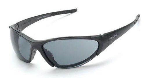 SAFETY GLASSES, CORE, MATTE BLACK FRAME, #2 SMOKE LENS, BLACK TIPS.