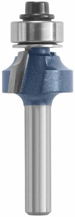 ROUTER BIT, 1/8" ROUNDOVER x 1/4"S, w/ BB -2 FLUTE -CARBIDE TIP