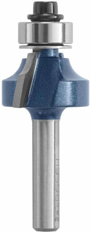 ROUTER BIT, 3/16" ROUNDOVER x 1/4"S, w/ BB -2 FLUTE -CARBIDE TIP