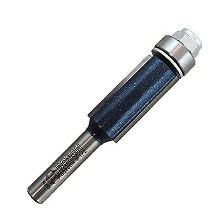 ROUTER BIT, 1/2" x 1" x 1/4"S, FLUSH TRIM w/BB -2 FLUTE -CARBIDE TIP