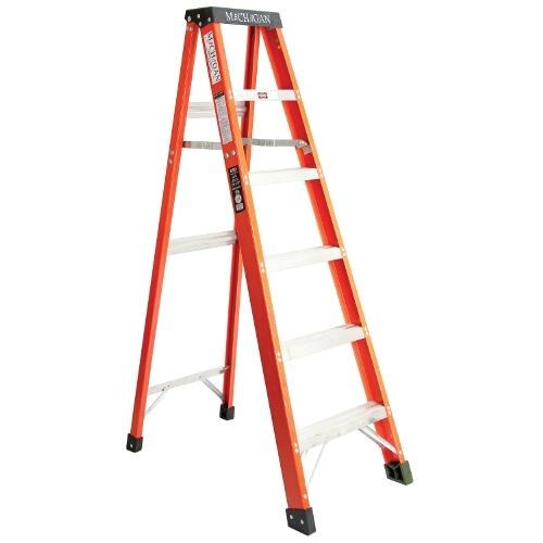 LADDER, STEP, 8 FT, FIBERGLASS, TYPE 1A, 300# WGT.
