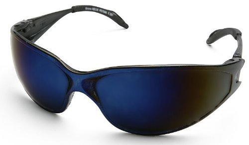 SAFETY GLASSES, KIROVA, BLACK FRAME, BLUE MIRROR LENS