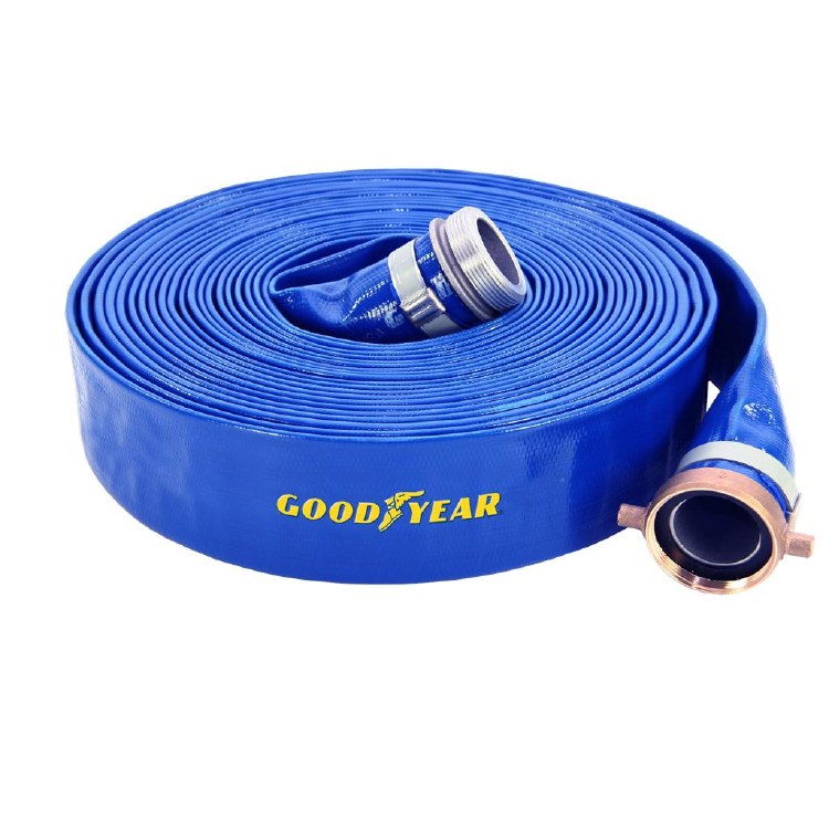 HOSE DISCHARGE 2"x 50' BLUE PVC LAY FLAT PINLUG COUPLED