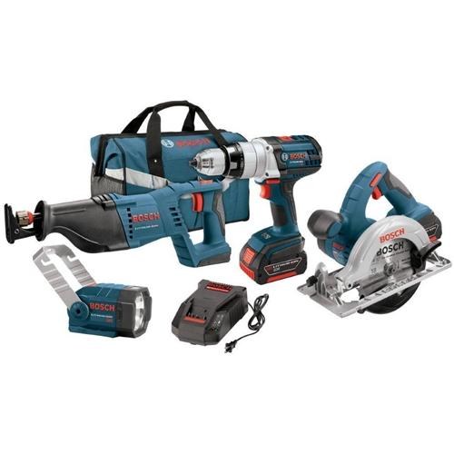 KIT ,HAMMER DRILL DRIVER(#17618) -1/2" , CIRCULAR SAW, RECIP SAW, FLASHLIGHT , 18 VOLT, 2 FAT LI-ION BATTERY, CARRY BAG