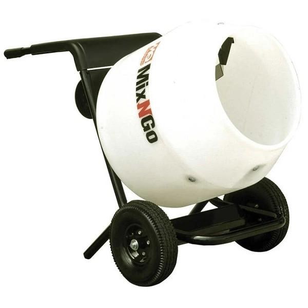 MIXER, CONCRETE, 115V ELECTRIC, MINI POLY DRUM- 3 CUBIC FT., ON WHEELS