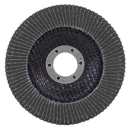 FLAP DISC, 5" X 7/8", SAITLAM, Z 60 GRIT, TYPE 29, CURVED, METAL