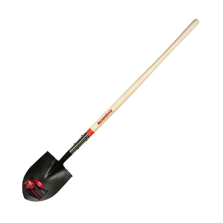 SHOVEL, ROUND POINT, LONG HANDLE, RAZORBACK
