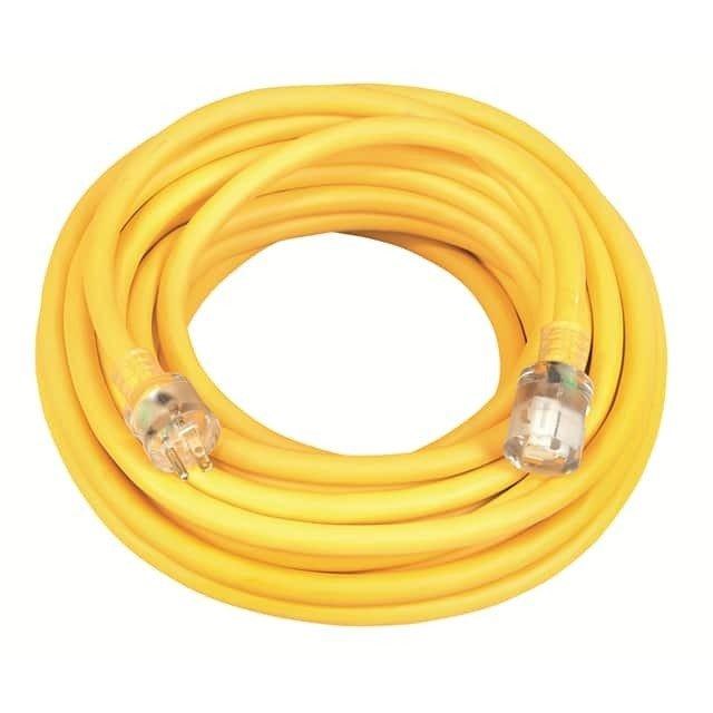 EXTENSION CORD, YELLOW, 10/3 AWG, 100 FT LIGHTED END -SJTW