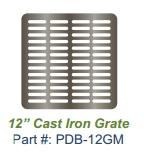 GRATE, CAST IRON, FOR 12" X 12" CATCH BASIN