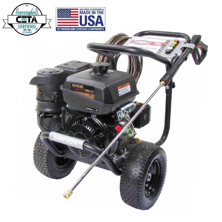 PRESSURE WASHER, 4000 PSI, 3.3 GPM, GAS, 9.5 HP KOHLER ENGINE