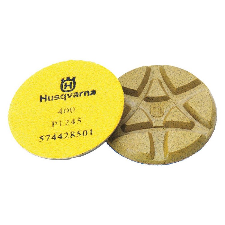 POLISH PAD,  3" YELLOW RESIN BOND P1245 400 GRIT, USE DRY, EACH