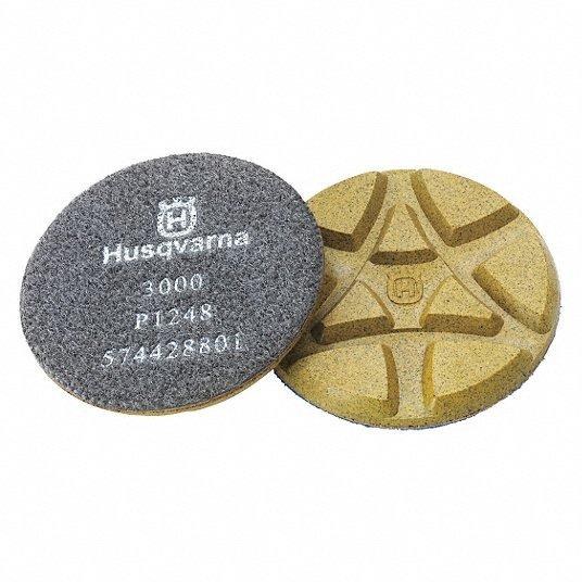 POLISH PAD,  3" GRAY RESIN BOND P1248 3000 GRIT, USE DRY, EACH