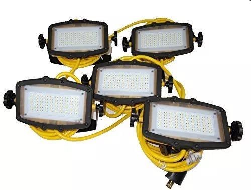 LIGHT, LED STRING, 50' WITH 5 LED FLOOD HEADS, 18/2 SJTW