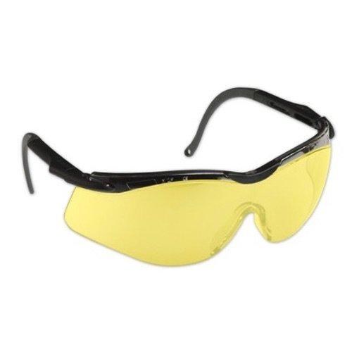 SAFETY GLASSES, BLACK FRAME, AMBER LENS, EDGE