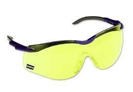 SAFETY GLASSES, BLUE FRAME, AMBER LENS, EDGE