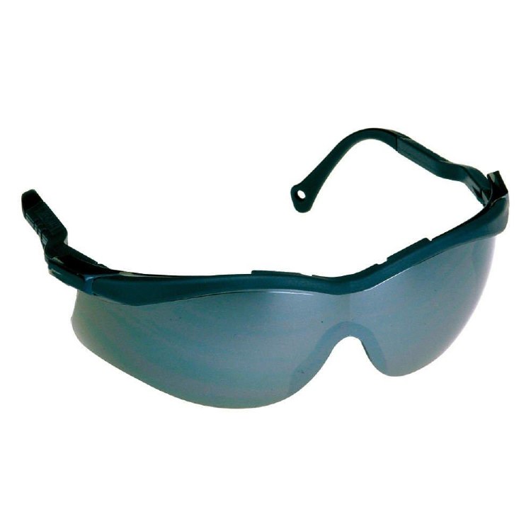 SAFETY GLASSES, BLACK FRAME, SMOKE LENS, EDGE