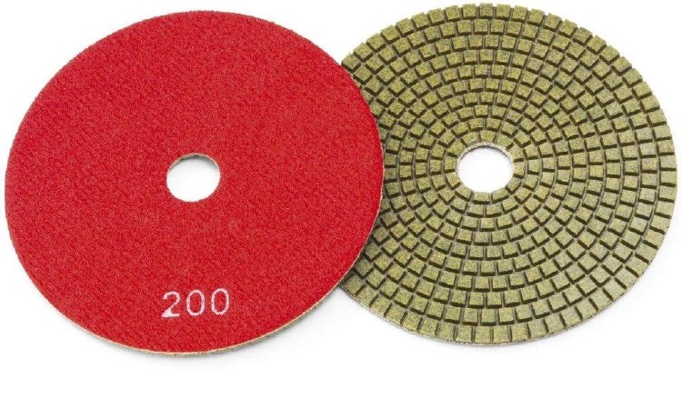 PAD, POLISH , 200 GRIT, 5"  VELCRO,   P1244 RED
