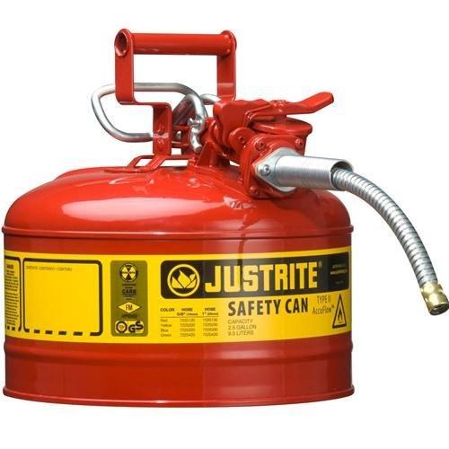 GAS CAN 2.5 GAL RED, TYPE II- 5/8" x 9" NOZZLE