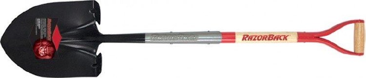SHOVEL, D-HANDLE ROUND POINT, SUPER SOCKET EMBOSS, RAZORBACK