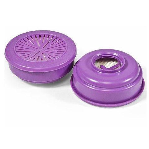 CARTRIDGE ASSEMBLY, HEPA, P100, 2 PACK, DUST ONLY-PURPLE