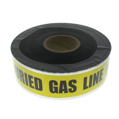 TAPE, DETECTABLE, 2"x 1000' ,  "GAS LINE BURIED BELOW" YELLOW