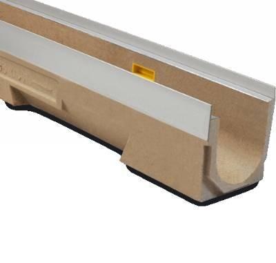 TRENCH DRAIN, SLOPE, 9.06" INLET, 9.25" OUTLET, 1 METER (39.37"), REQUIRES GRATE-