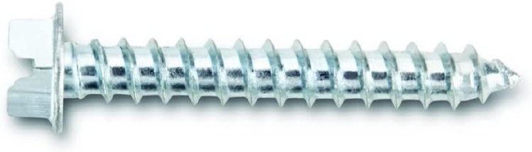SCREW, HEX HEAD #8 x 1/2" SLOT HEAD TAP,  ZINC PLATED , JAR OF 100