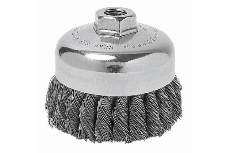 WIRE BRUSH, .023 CARBON KNOT CUP, 6" O.D., 5/8-11