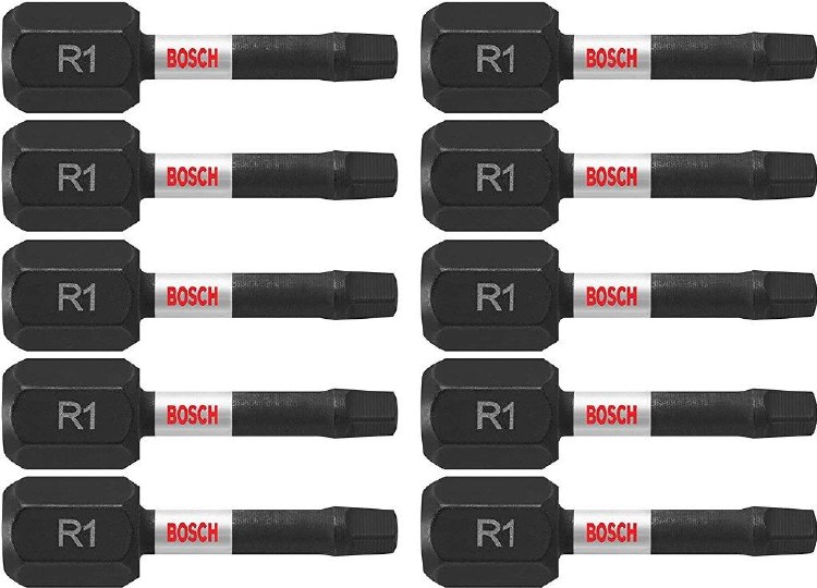 INSERT BIT, IMPACT TOUGH SQ1, SQUARE #1, 1" LONG, 10PK